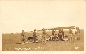 Aeroplane Wreck, Kelly Field San Antonio Texas USA Real Photo Military Unused 