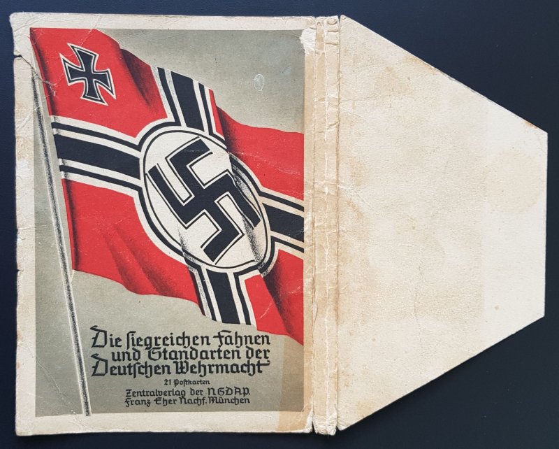 THIRD 3rd REICH ORIGINAL CARD  SET WRAPPER  KLEIN -  WEHRMACHT FLAGS & STANDARDS