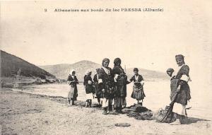 B91704 albaneises the shores of Lake presba  albania types folklore