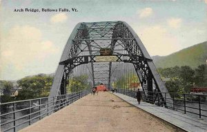 Arch Bridge Bellows Falls Vermont 1910c postcard