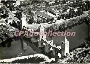 Postcard Modern Cahors (Lot) Aerial view of Pont Valentre