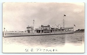 RPPC NORTH HAVEN, Maine? ~1936  U.S.S. POTOMAC FDR'S Presidential Yacht Postcard