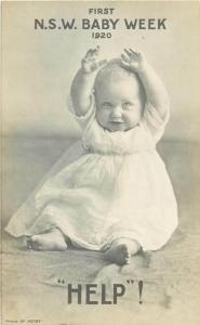 Exposition & Fair First N.S.W. raised arms Baby Week 1920 HELP by Asby Australia