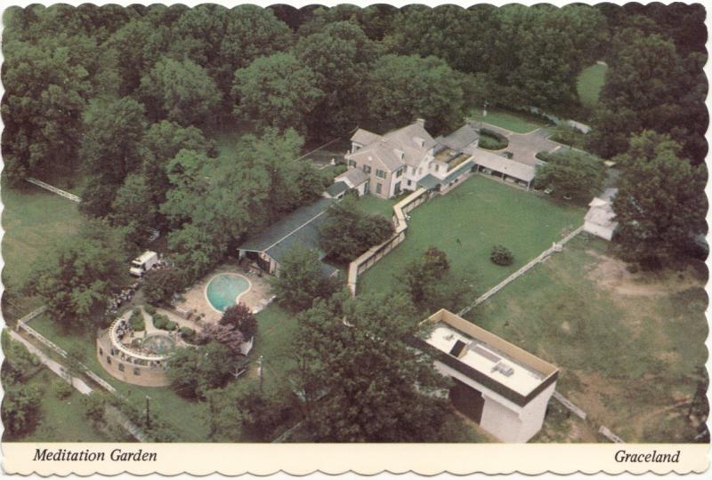 Meditation Garden, Graceland, home of Elvis Presley, Postcard
