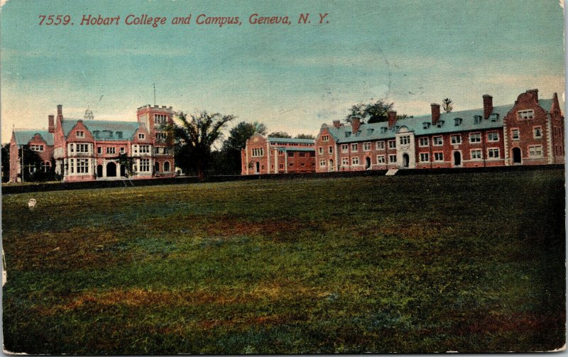 Vtg 1910s Hobart College and Campus Geneva New York NY Postcard