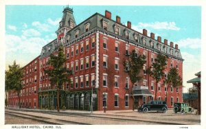 Vintage Postcard Halliday Hotel Historical Building Landmark Cairo Illinois ILL