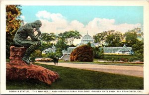 Rodin Statue the Thinker Golden Gate Park San Francisco CA UNP  WB Postcard L10