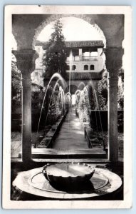 RPPC GRANADA Generalife Patio de los Surtidores Gallegos Spain Postcard