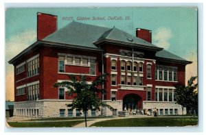 1914 Glidden School DeKalb Illinois IL Teacher Comment Antique Postcard