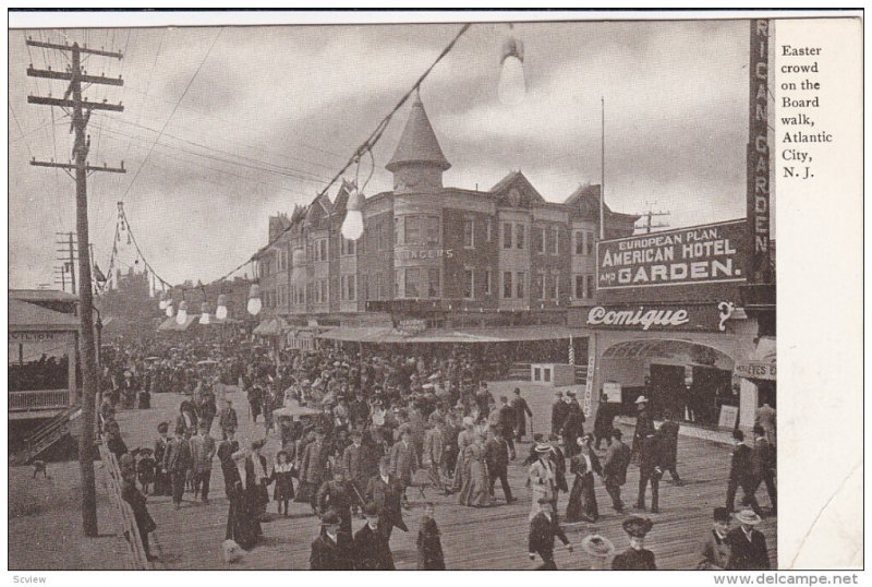 Easter Crowd on the Boardwalk , ATLANTIC CITY , New Jersey , Pre-1907