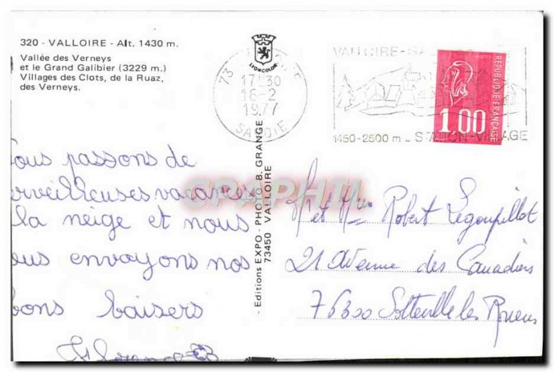 Postcard Modern Valloire Verneys Valley and the Grand Galibier