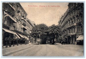 c1910 Entrance to Sophien-Allee Baden-Baden Germany Unposted Postcard