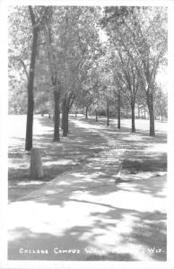 Milton Wisconsin~Milton College~Campus Walk Shaded by Trees~1940s Real Photo Pc