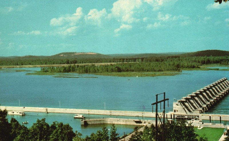 Vintage Postcard Lock & Dam No. 7 Little Rock Arkansas AK River Waterway