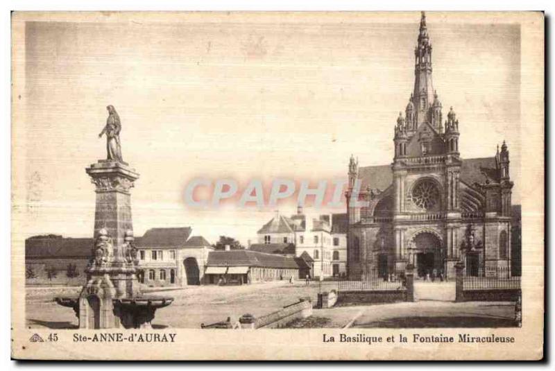 Postcard Old Ste Anne d Auray Basilica and the Miraculous Fountain