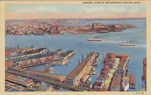 Massachusetts Boston General View Of Waterfront Curteich