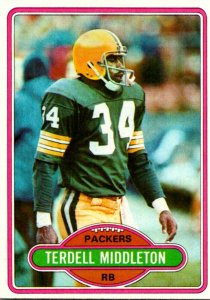 1980 Topps Football Card Terdell Middleton RB Green Bay Packers sun0199