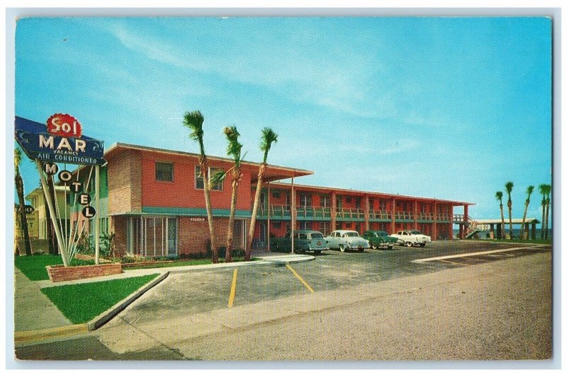 c1950's Sol-Mar Motel AAA Palm Trees Jacksonville Beach Florida FL Postcard