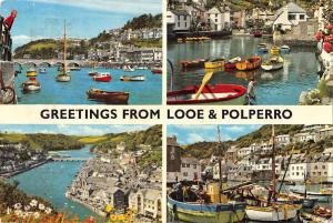 BR77604 greetings from looe polperro uk   14x9cm