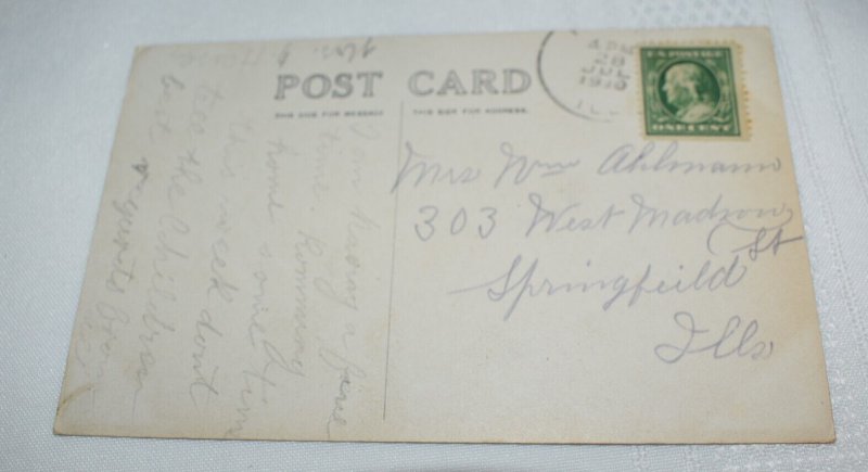 Chesnut Street Farina Illinois Postcard Pub. by E. F. Randolph