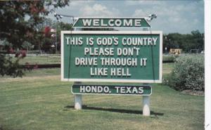 Texas Hondo Welcome Sign