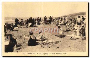 Deauville - The Beach - Sunbathing - Old Postcard