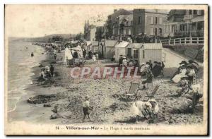 Old Postcard Villers sur Mer Plage tide Montante Children