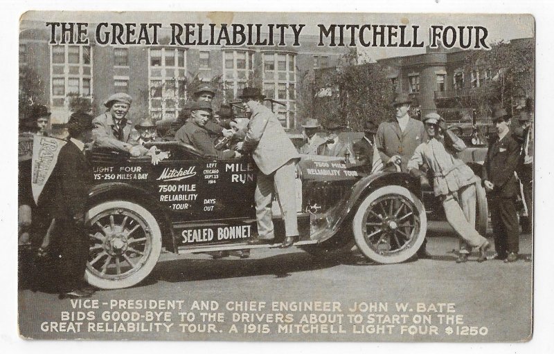 1915 Mitchell Four Automobile Reliability Tour Postcard Mitchell-Lewis Motor Co.