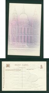 United Kingdom. Postcard. Embossed  St. Pauls Church London. +_ 1910.