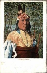 Native American Indian Thunder Hawk c1905 Postcard