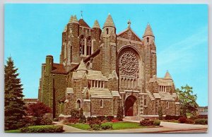 Cathedral Of Blessed Sacrament Greensburg Pennsylvania PA Grounds View Postcard