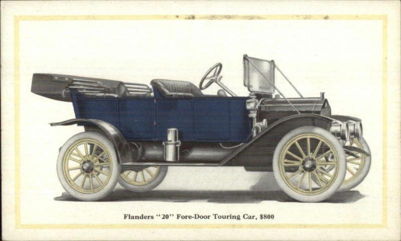 Auto Adv Flanders 20 Touring Car $800 c1910 Postcard