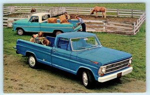 Car Advertising 1968 FORD PICKUPS Work Like Trucks, Ride Like Cars! Postcard