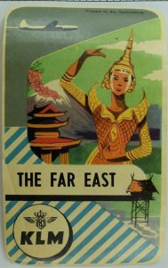 1940's-50's KLM The Far East Luggage Label Original E19