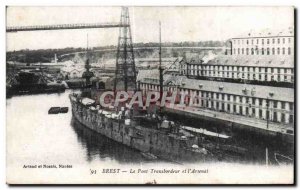 Old Postcard Brest Transporter Bridge and Arsenal Boat