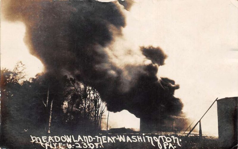 Washington Pennsylvania Meadowland Fire Disaster Real Photo Postcard AA79396