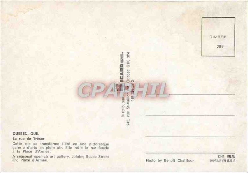 Postcard Modern Quebec Rue du Tresor