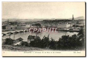 Postcard Old Bayonne Junction Nive and De L Adour