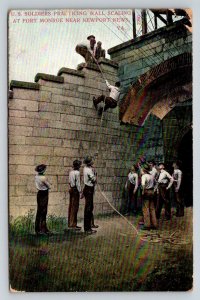Fort Monroe VA Wall Scaling Soldiers Postcard A. C. Bosselman 1900s Military