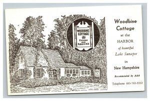 Vintage 1960's Postcard Woodbine Cottage at the Harbor Lake Sunapee NH