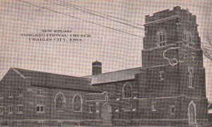 Postcard New Congregational Church Charles City IA