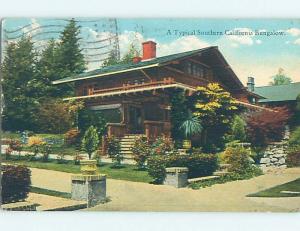 Divided-Back SOUTHERN CALI BUNGALOW Postmarked Huntington Park CA HM7885