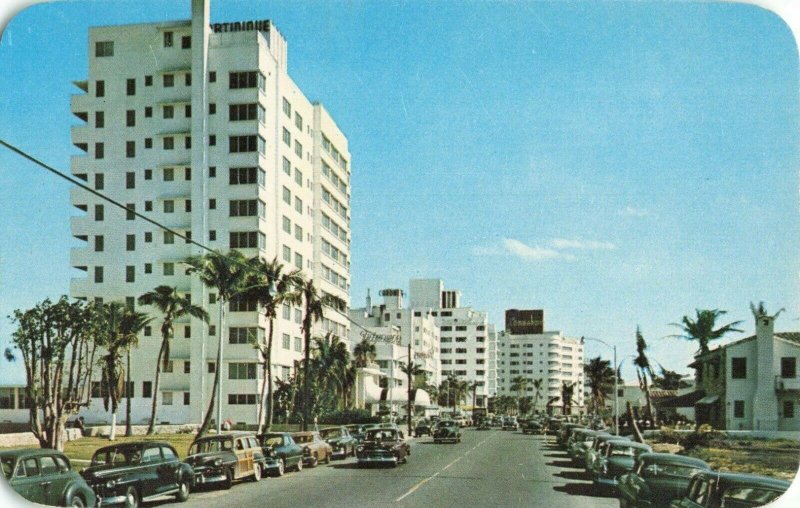 Postcard Tropical Collins Avenue Miami Beach Florida
