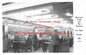 NV, Las Vegas, Nevada, RPPC, Casino Interior Scene, Blackjack Craps Slot Machine