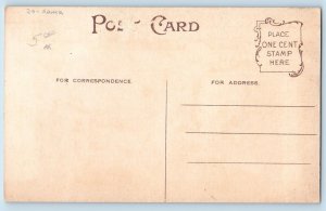 Christmas Postcard Santa On The Window Mother Hanging Stockings Children Teddy