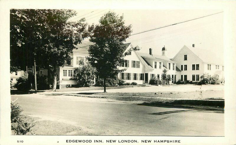 Edgewood Inn New London New Hampshire roadside RPPC Photo Postcard 20-147