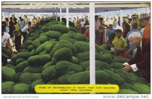 Colorado Rocky Ford Piles Of Watermelons At Rocky Ford Fair Grounds