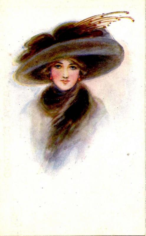 Lady In Hat - Artist Signed: Egan