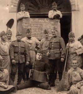 RPPC  WW1  German Soldiers  Halloween Costume Guardhouse    Postcard