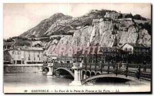 Old Postcard Grenoble Bridge Gate France and Forts